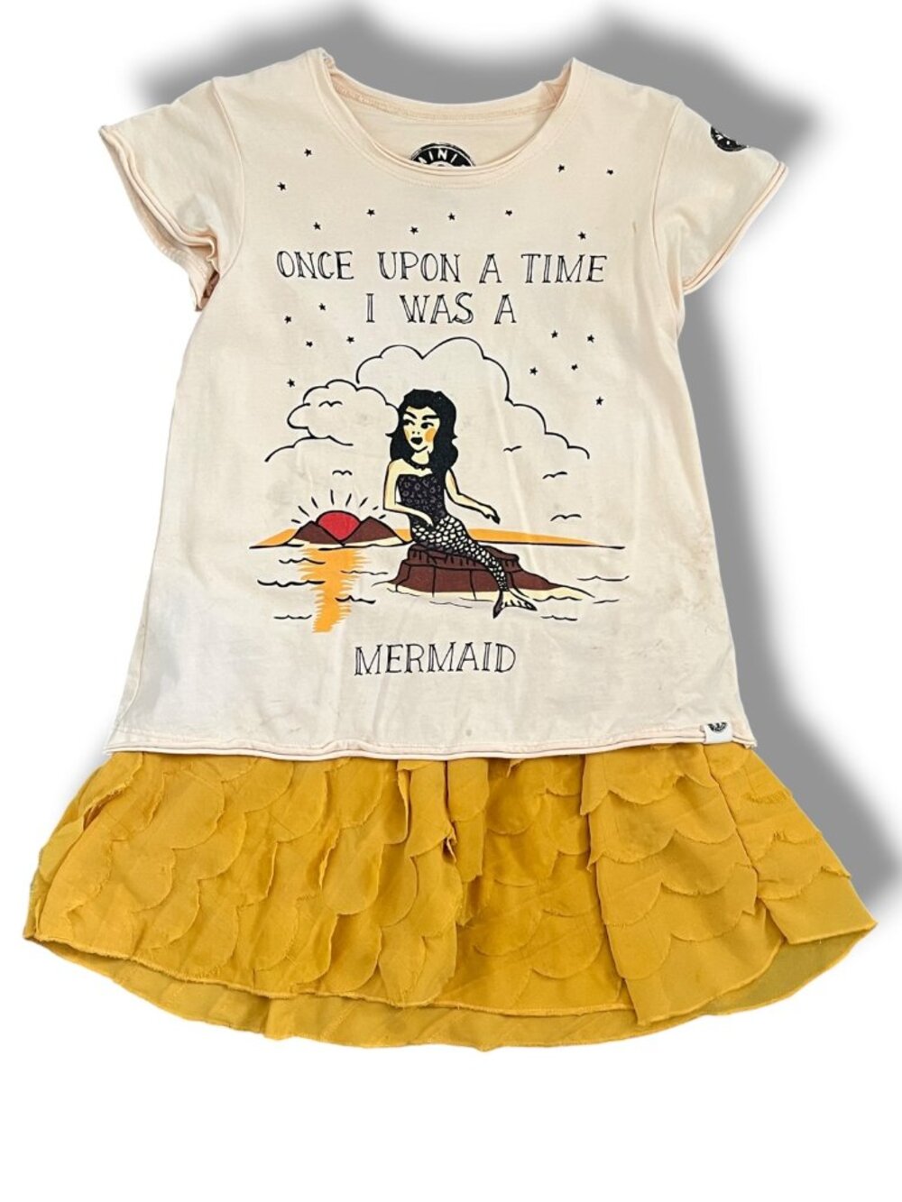 Mini Shatsu Once Upon A Time I Was A Mermaid Scalloped SS Dress Size 5